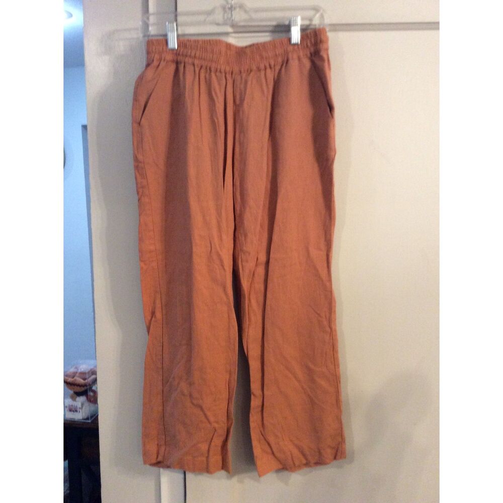 Linen Blend Size Medium Leisure pants Womens Brown